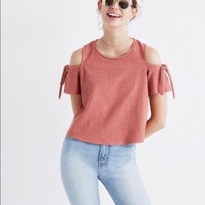 Madewell Skylark Cold Shoulder Rose Top Size Small